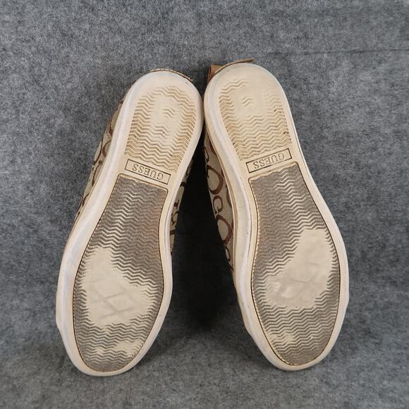 Guess Shoes Womens 9.5 Fashion Sneakers Lace Up Casual Flat Logo Brown - Picture 9 of 13
